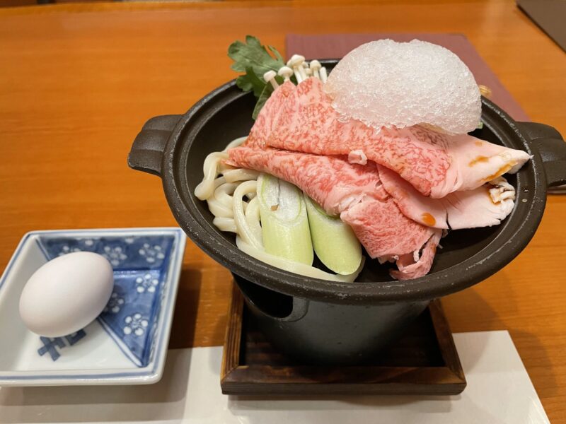 奈良屋夕食　上州和牛すきやき