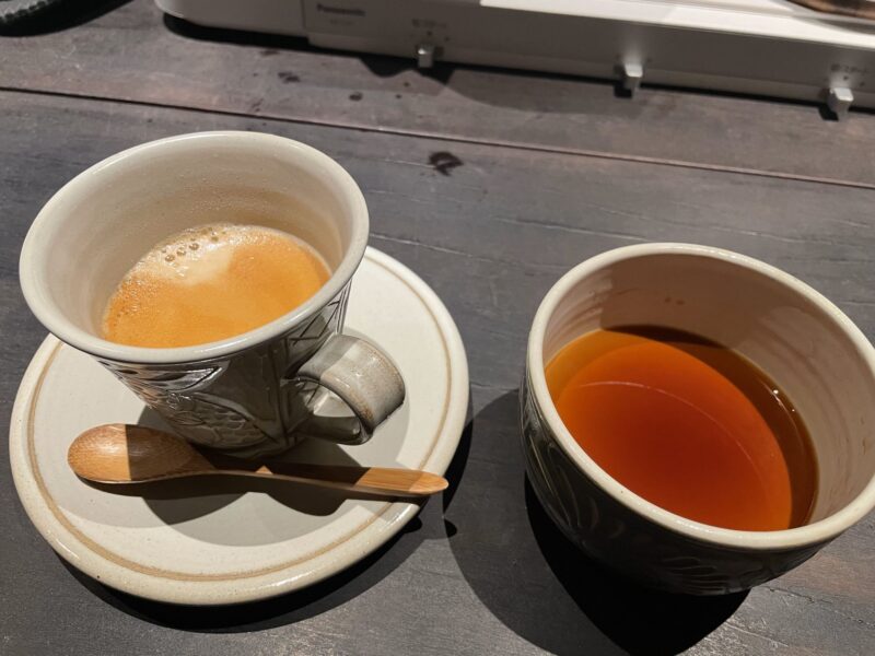 黒糖プリンとコーヒー