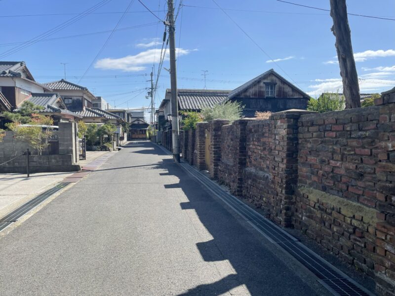 池田町洋館街ヴォーリズ建築のレンガ塀
