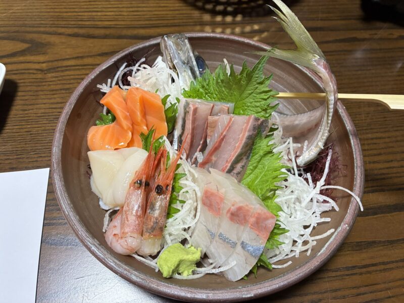 三朝温泉清流荘
夕食　刺身